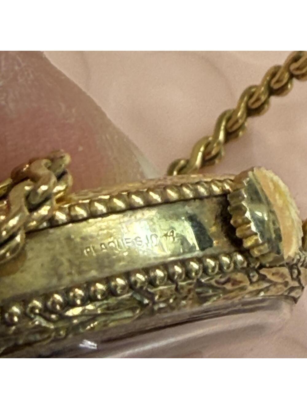 Pontifa gold filled/Plated/Rolled? watch necklace vintage 70s wind-up working! - Picture 7 of 8